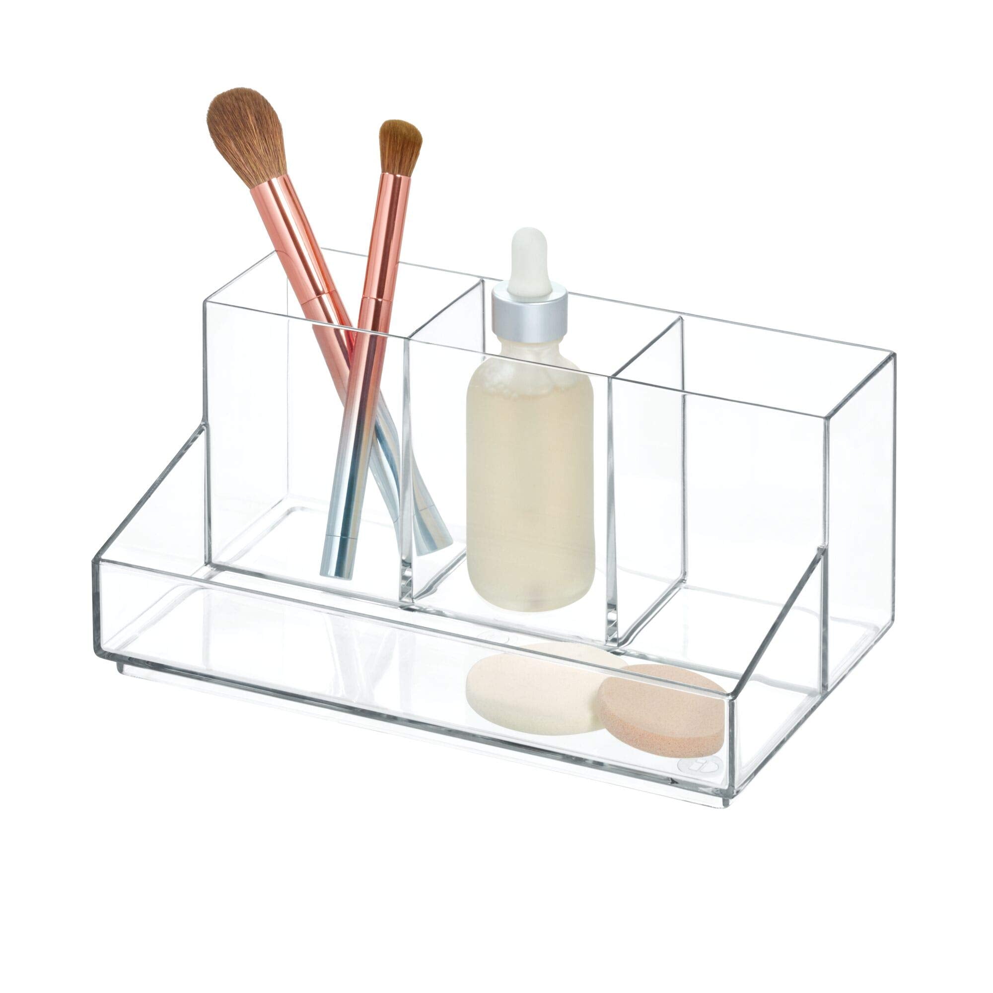 iDesign Clarity Cosmetic Organizer | 4-Section Clear Makeup Storage