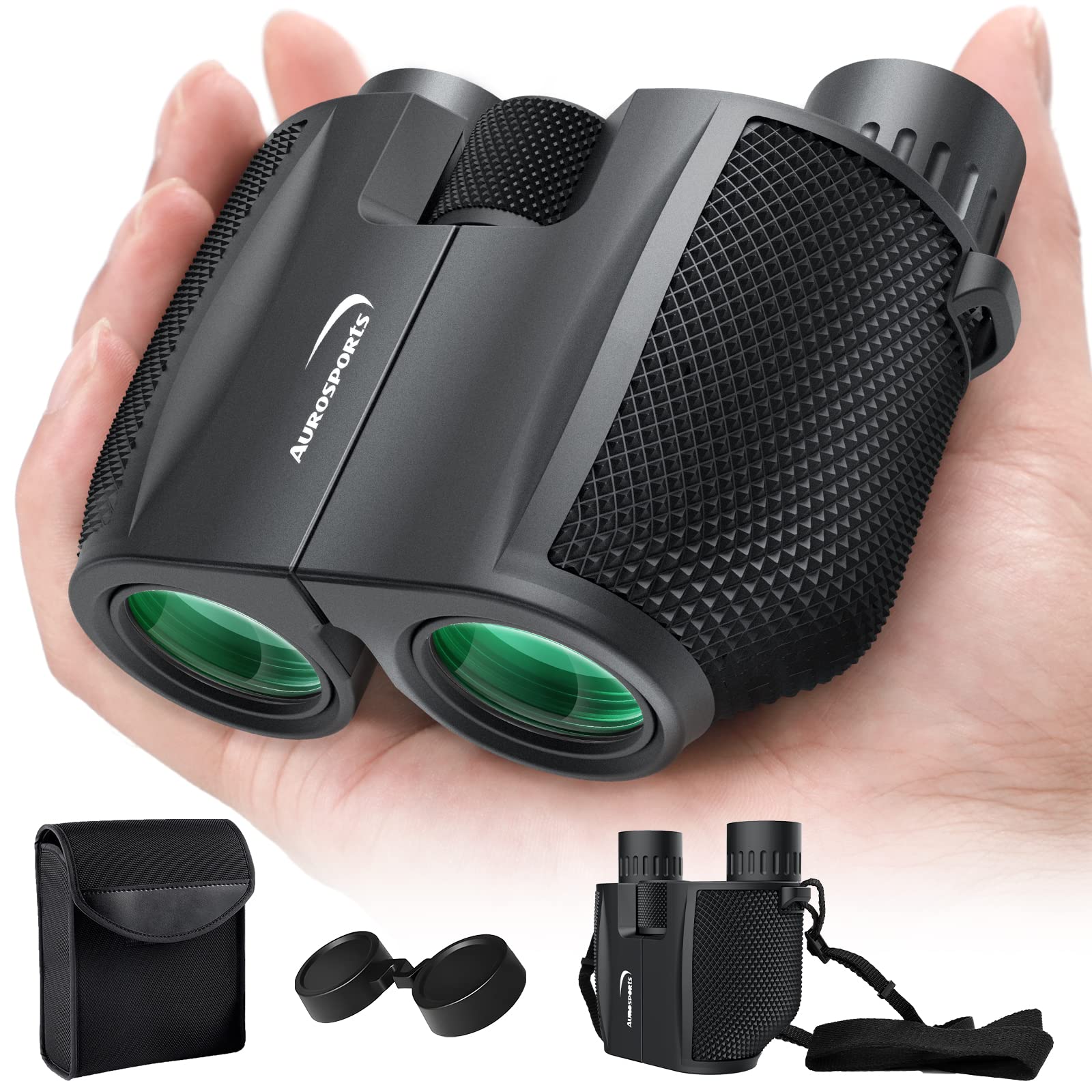 Aurosports 10X25 Compact Binoculars | High Powered Weak Light Vision