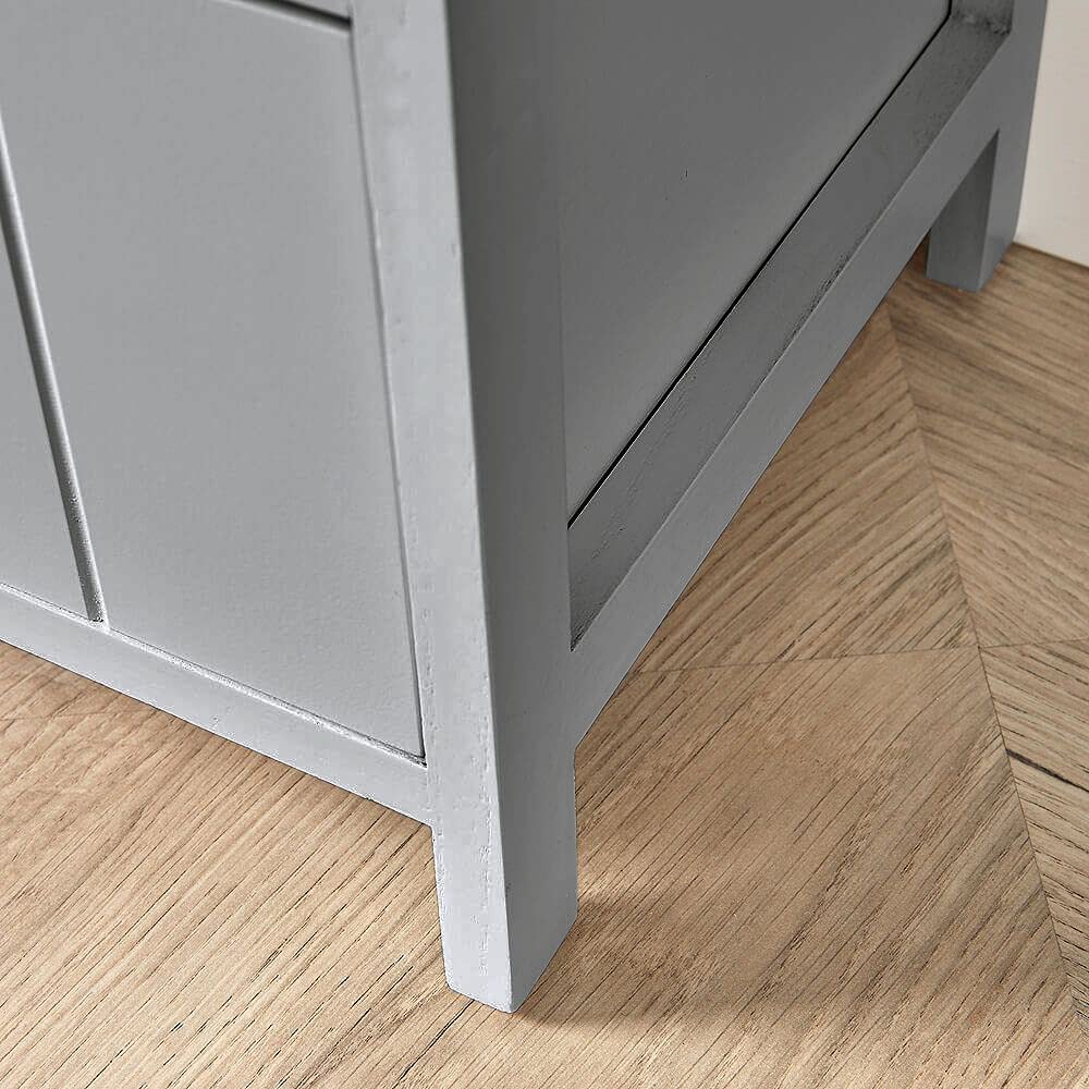 Grey 3-Drawer Wooden Chest of Drawers | Heart Design