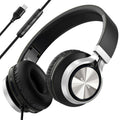 Bywulanda USB C Headphones | Wired Over Ear Foldable Headset with Mic