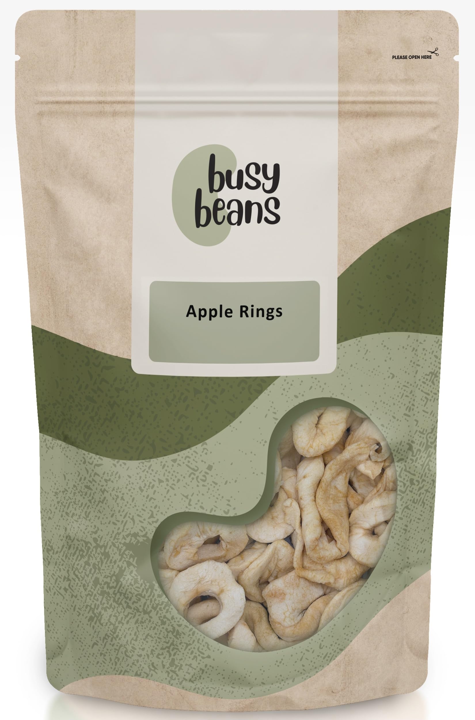 Busy Beans Dried Apple Rings – 1kg Bulk Healthy Vegan Fruit Snacks