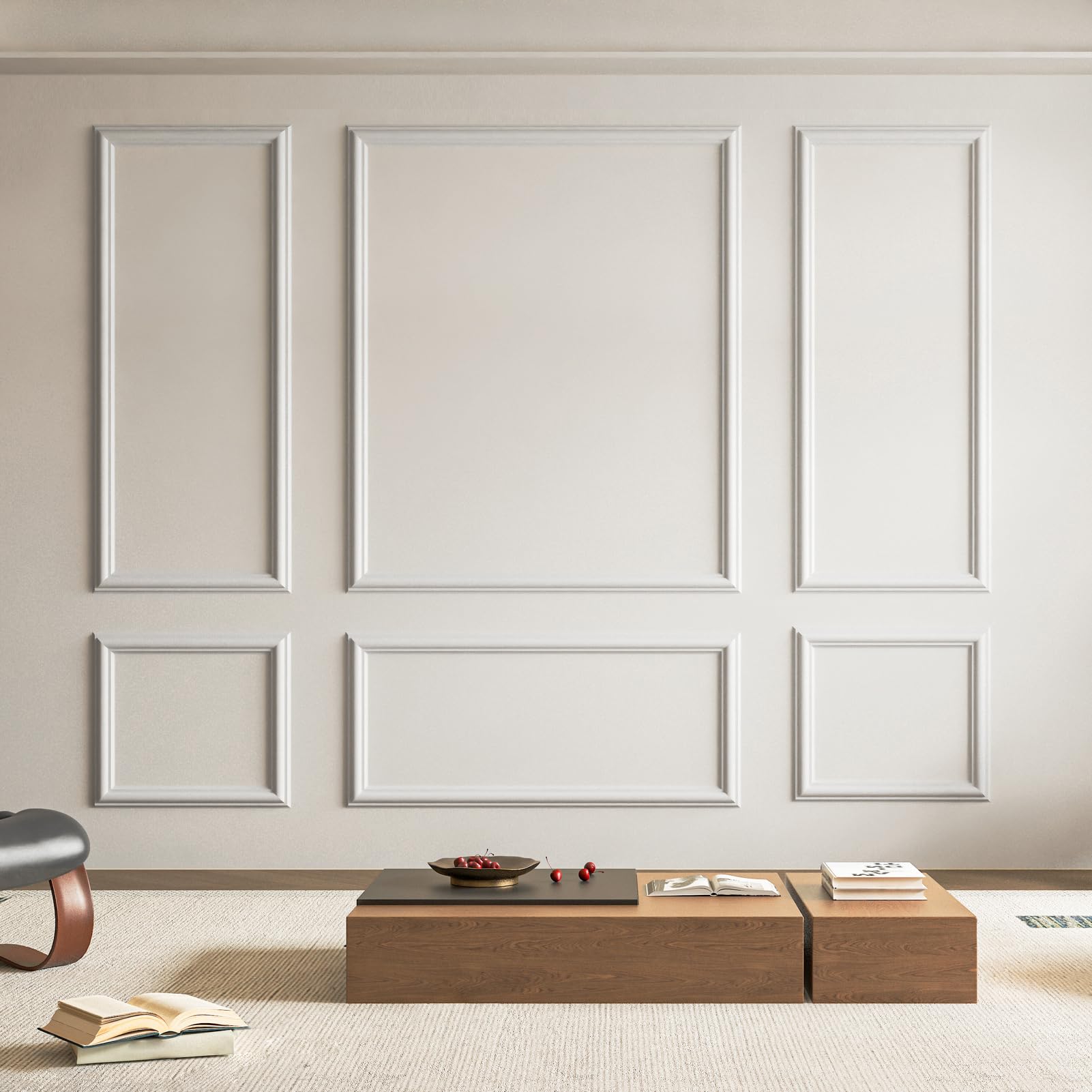 Art3d Pre-Cut Wall Molding Kit | 6-Piece Ready-to-Assemble Wainscoting