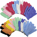 Aisamco Exfoliating Gloves - 15 Pairs Nylon Body Scrubber Shower Mitts