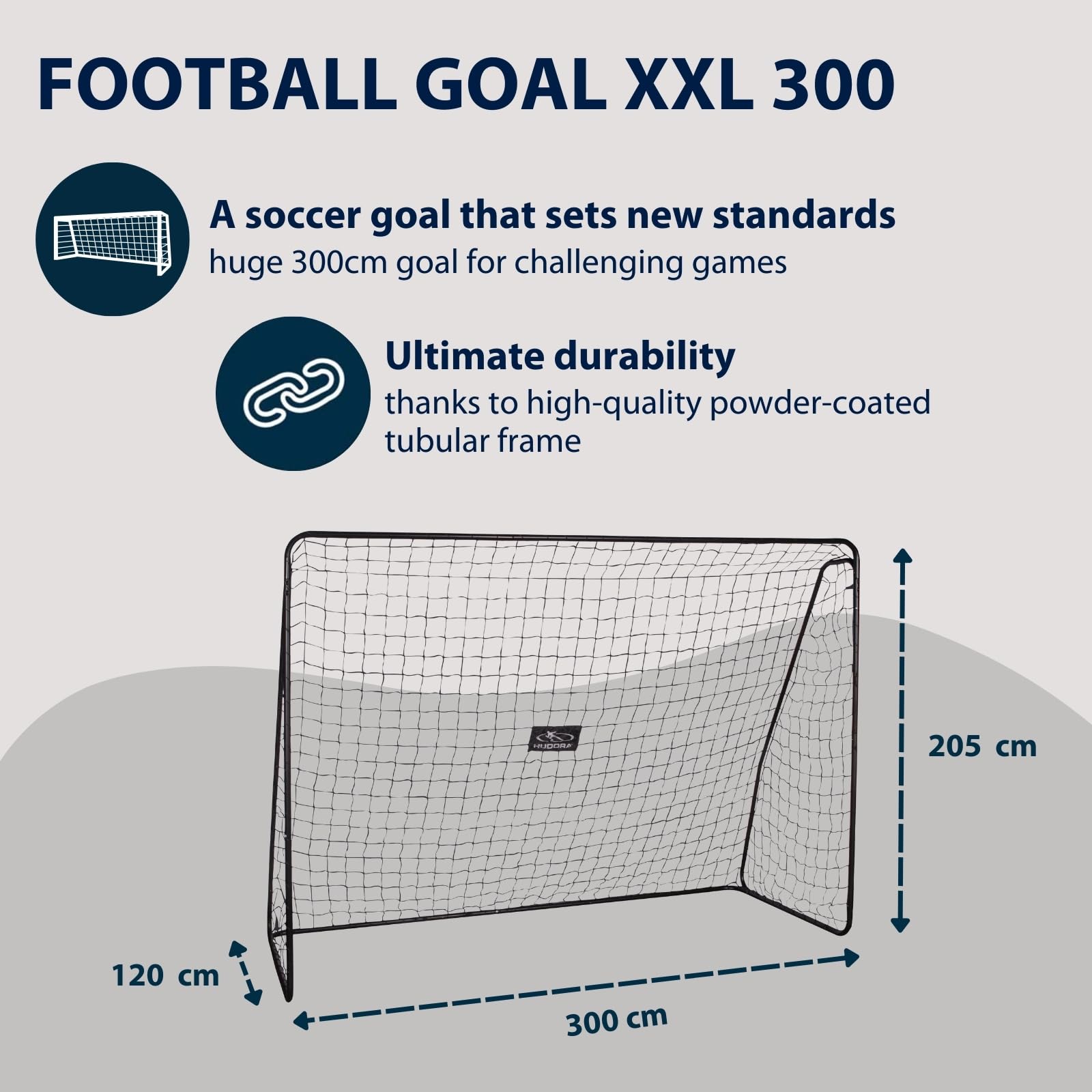 HUDORA XXL Soccer Goal – Weatherproof Steel Football Goal for Training