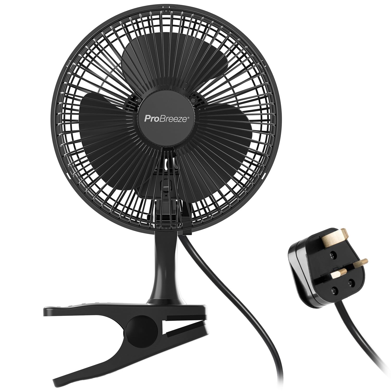 Pro Breeze 6-Inch Clip-on Fan | 2-Speed Silent Desk Fan with 360° Rotation