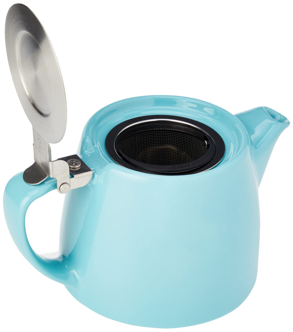 Forlife Stump Ceramic Teapot with Infuser, 530 mL – Turquoise