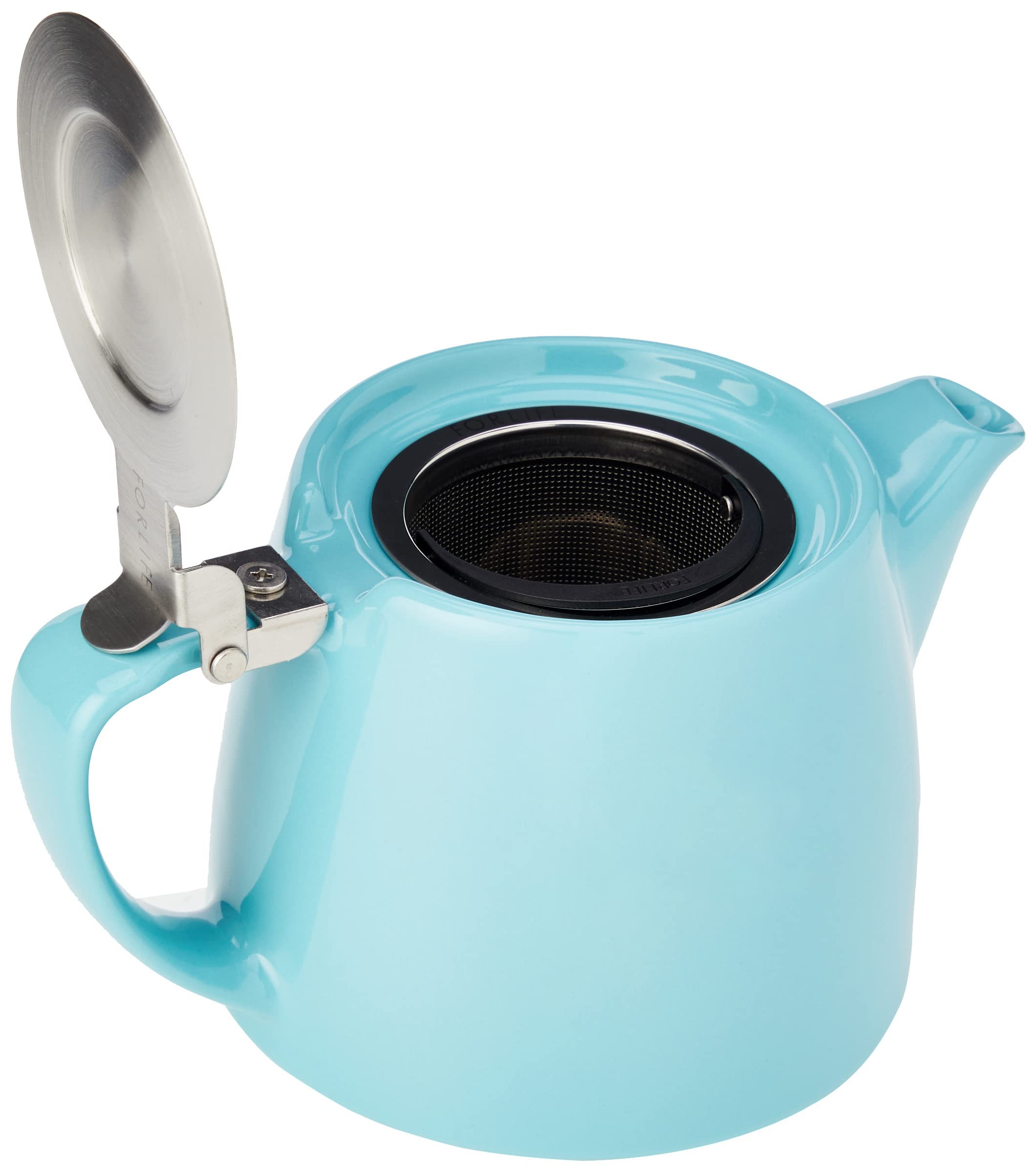 Forlife Stump Ceramic Teapot with Infuser, 530 mL – Turquoise