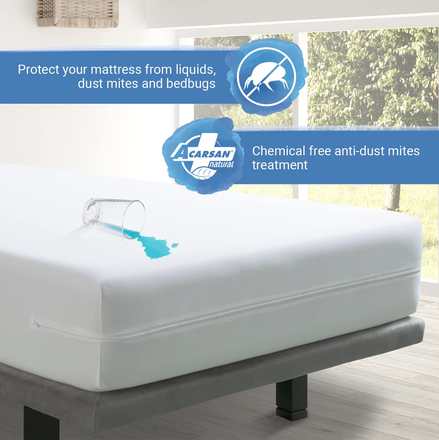 Velfont Small Single Mattress Encasement | Waterproof & Anti-Dust Mite