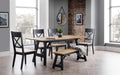 Julian Bowen Hockley Dining Bench – Solid Oak & Black Wood, 140cm