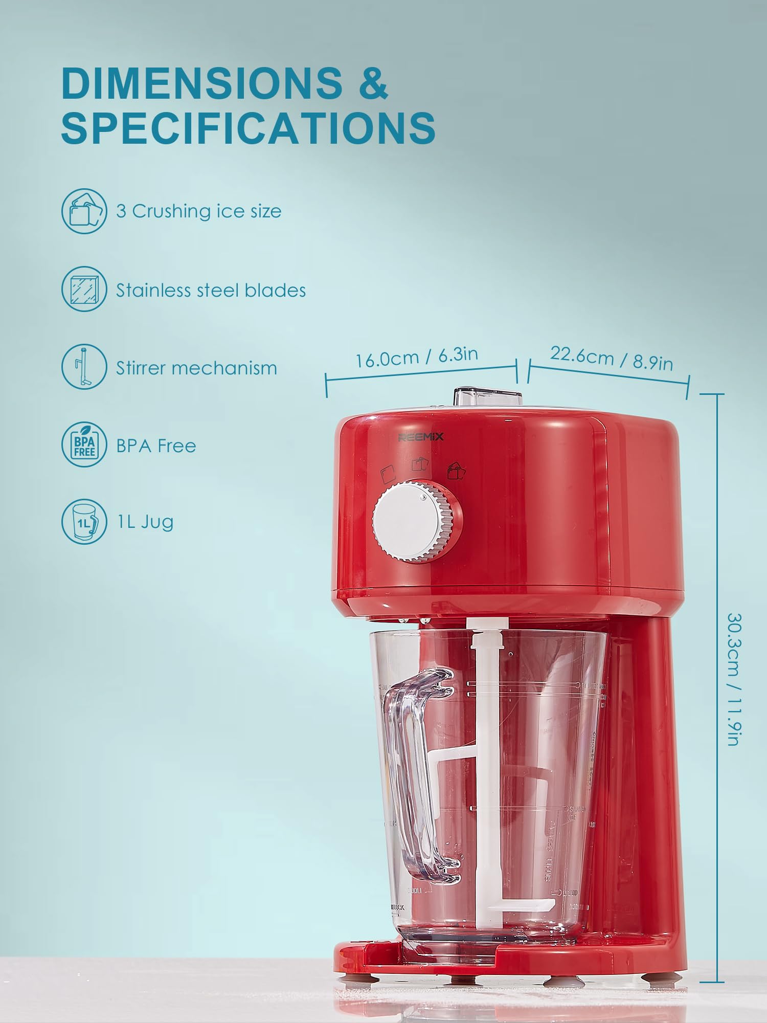 Jolof Store Electric Ice Crusher – Slushy Maker with Removable Jug, White