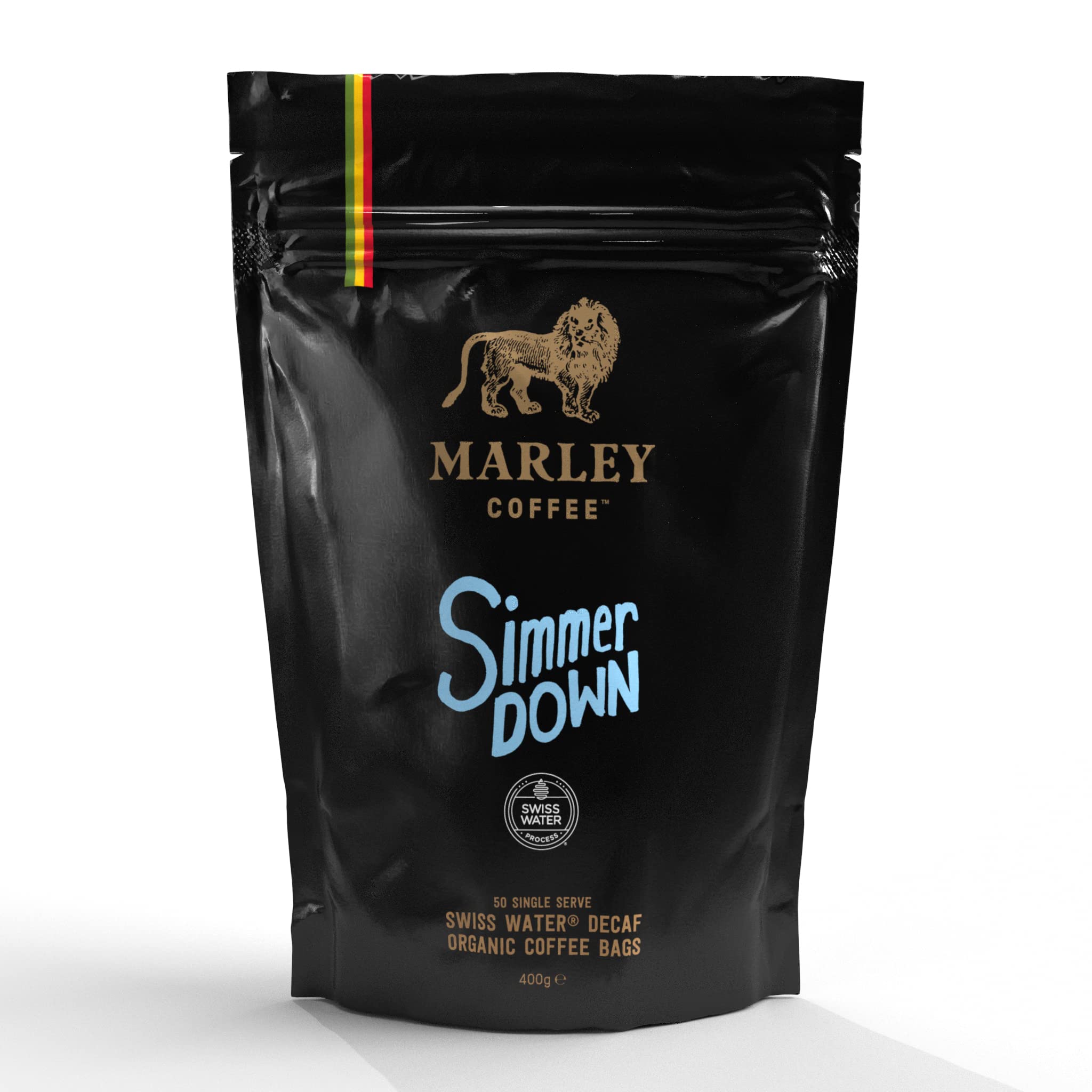 Marley Coffee Simmer Down Decaf Organic Coffee Bags - Medium Roast - 50ct