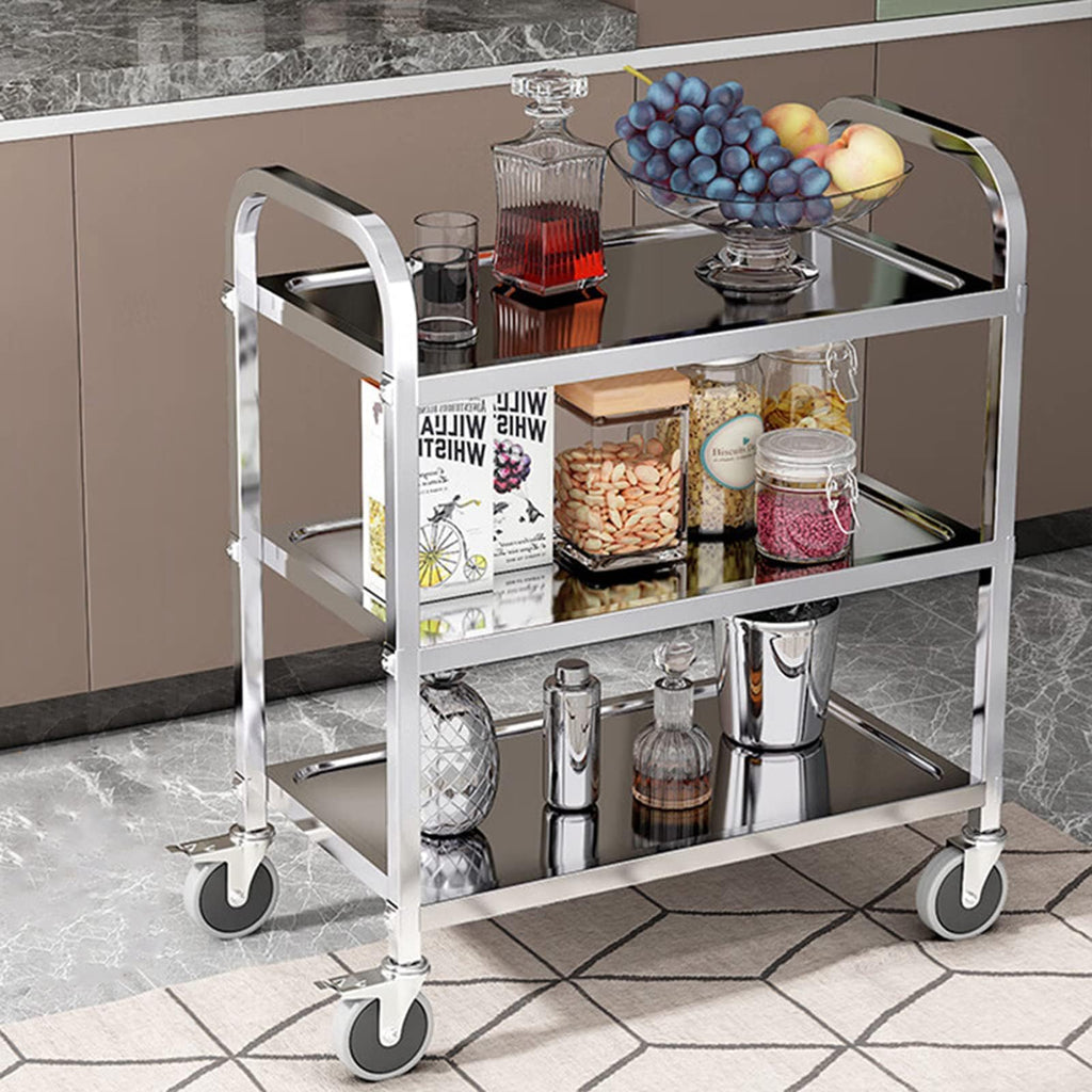 TAIMIKO Stainless Steel Utility Cart 3-Tier Kitchen Trolley Serving Trolley - image 4