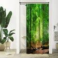 Uiiooazy Anti-Mould Shower Curtain - Forest Green Leaves Polyester - 90x180cm