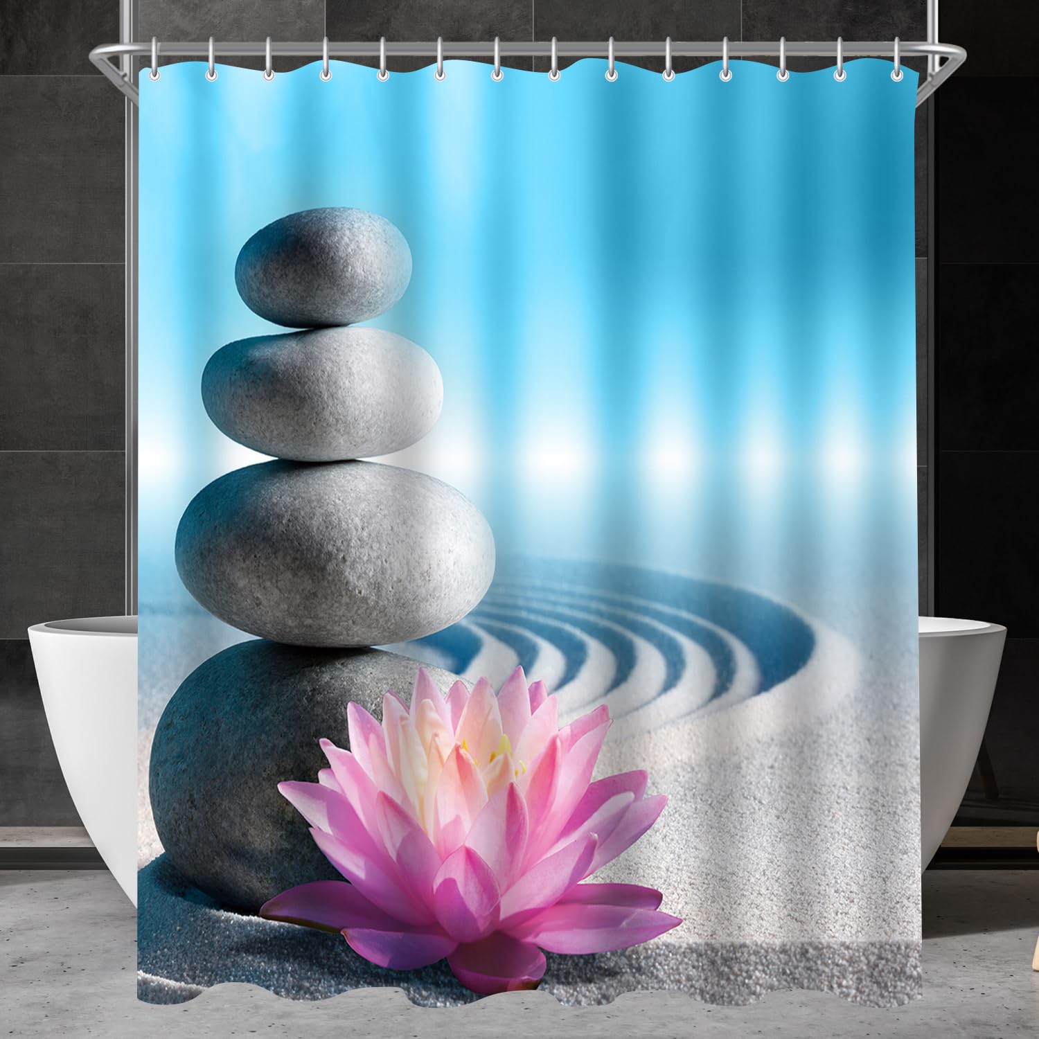 Shower Curtain – Pebble Desert Anti-Mould Polyester, 120x200cm