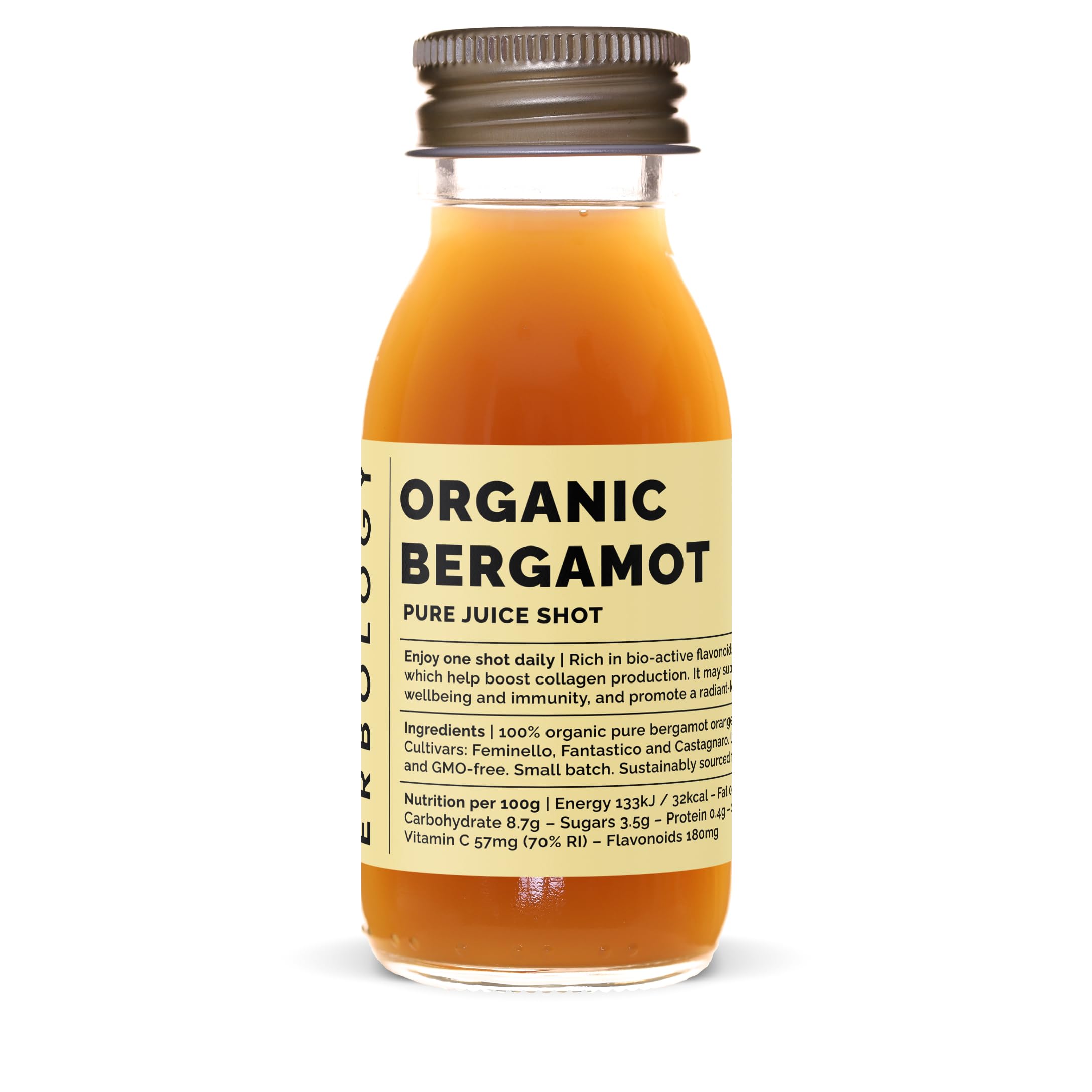 Erbology Organic Bergamot Juice Shots – 12 Pack (60ml) for Immunity