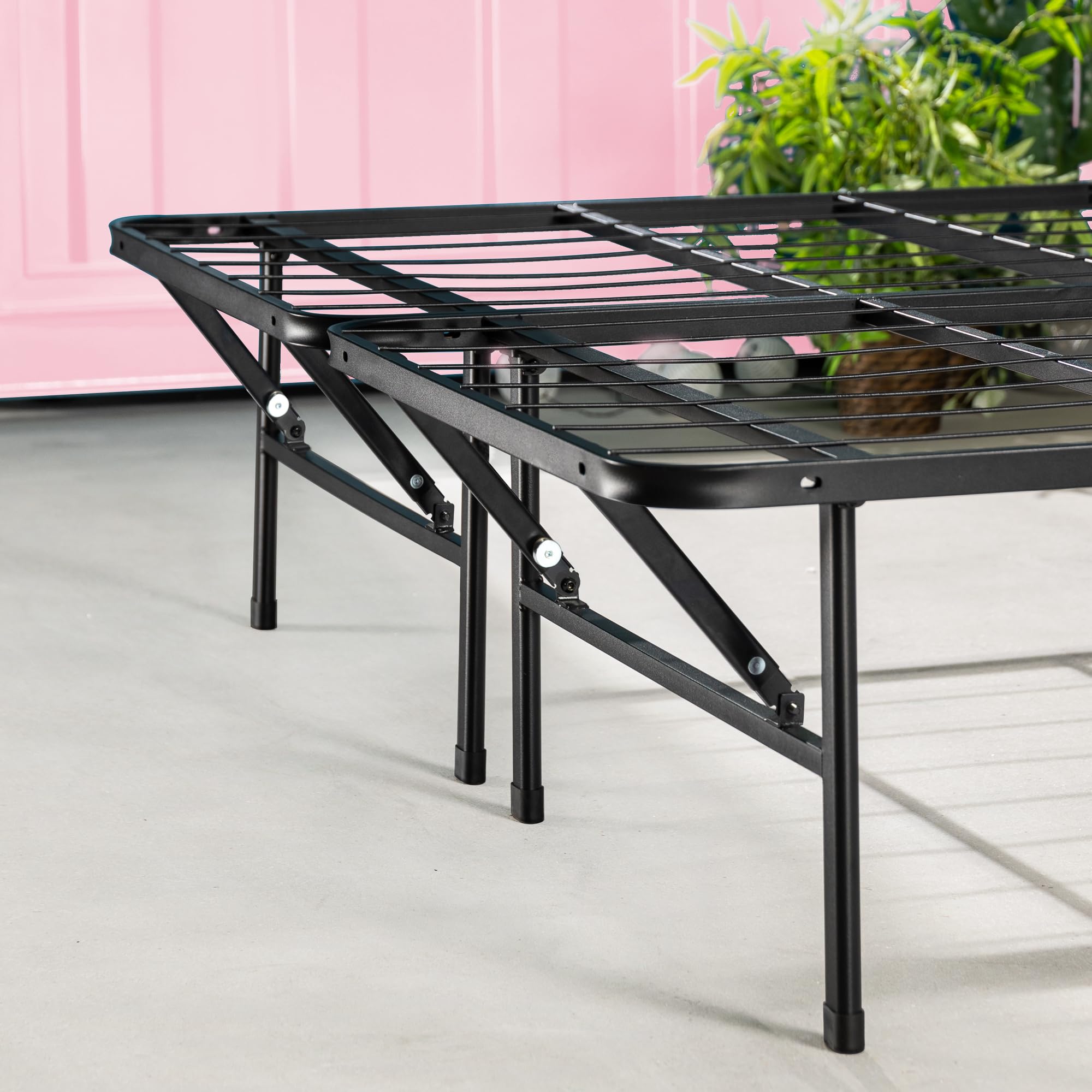 Zinus SmartBase King Size Metal Platform Bed Frame with Underbed Storage