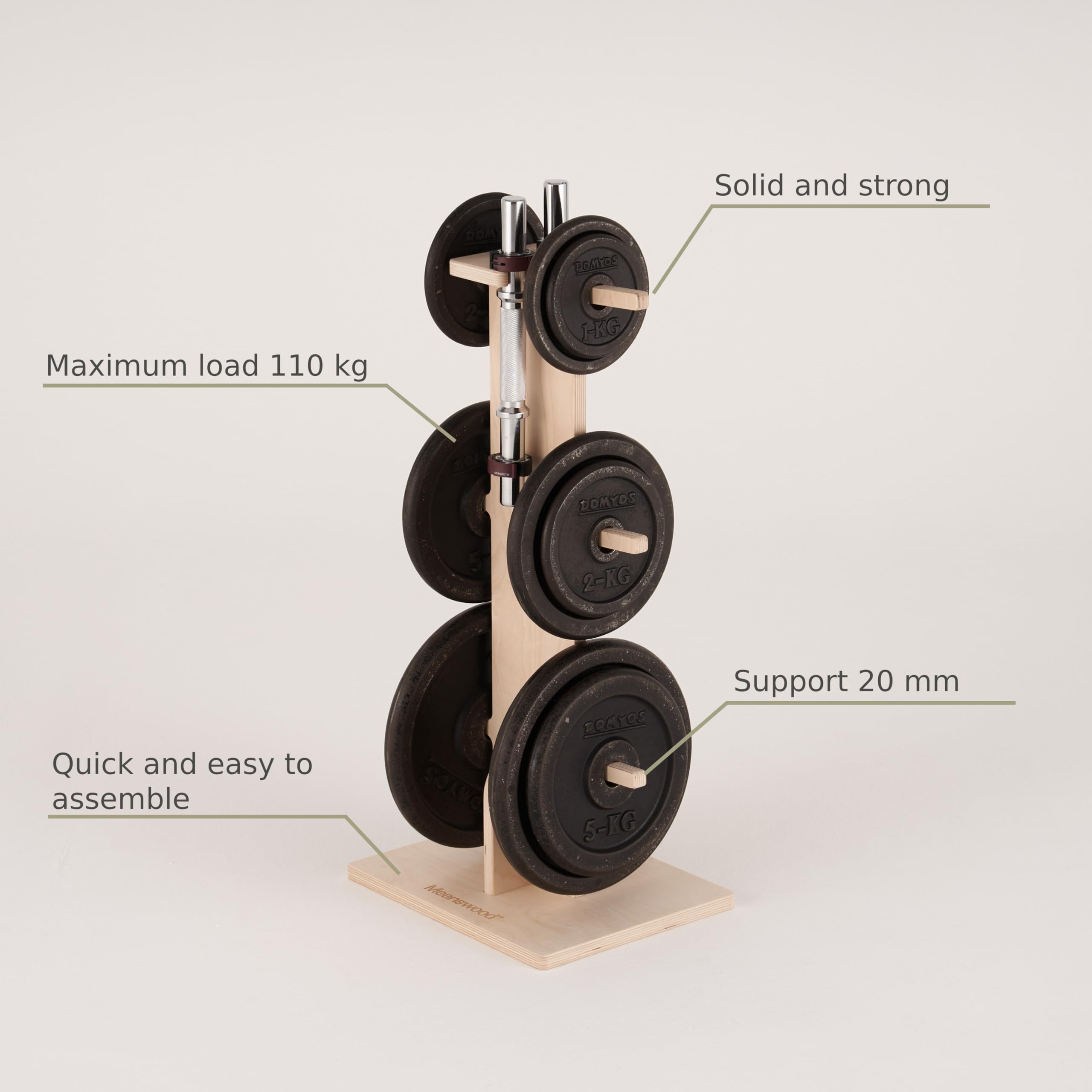 Meanswood Keep Up | Vertical Birch Plywood Weight Disc Rack