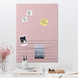 Navaris Large Velvet Photo Pin Board – Pink Wall Decor Memo Organizer