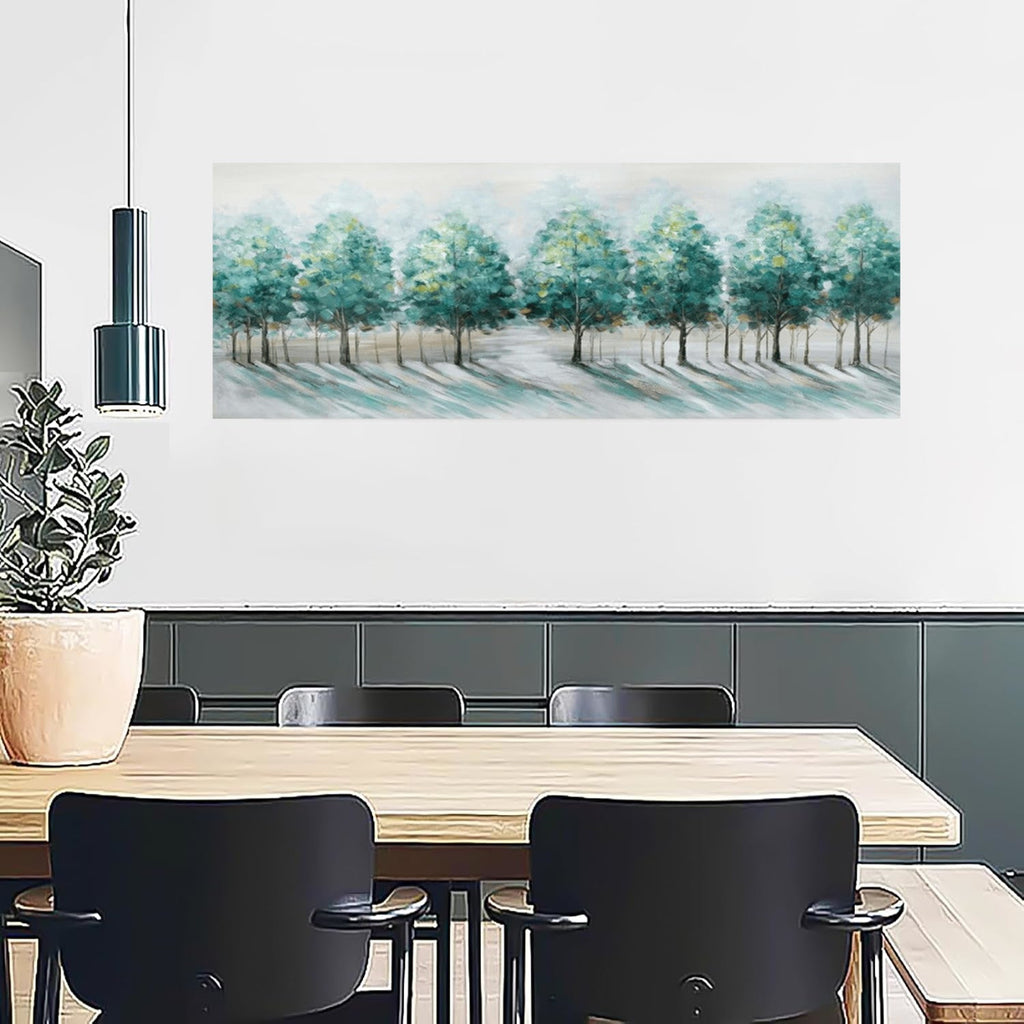 FajerminArt Green Trees Landscape Canvas Wall Art | Large 120x50cm