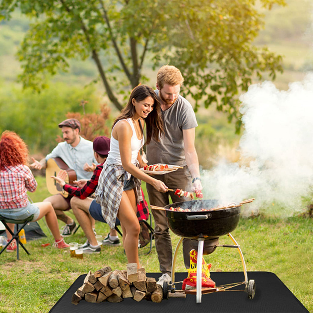 GanKe Fireproof Grill Mat | 152x100cm Silicone BBQ Deck Protector