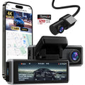 Tomzio 4K Dual Dash Cam – Front and Rear Camera with GPS & 128GB Card