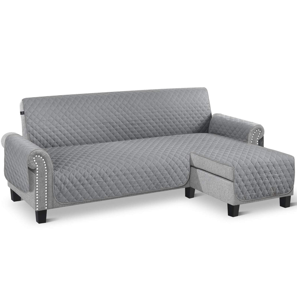 TAOCOCO L-Shape Corner Sofa Cover – Reversible Pet Protector, Pale Grey