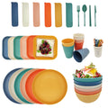 YEEBECA 67-Piece Unbreakable Camping Dinnerware Set for 6 | BPA-Free