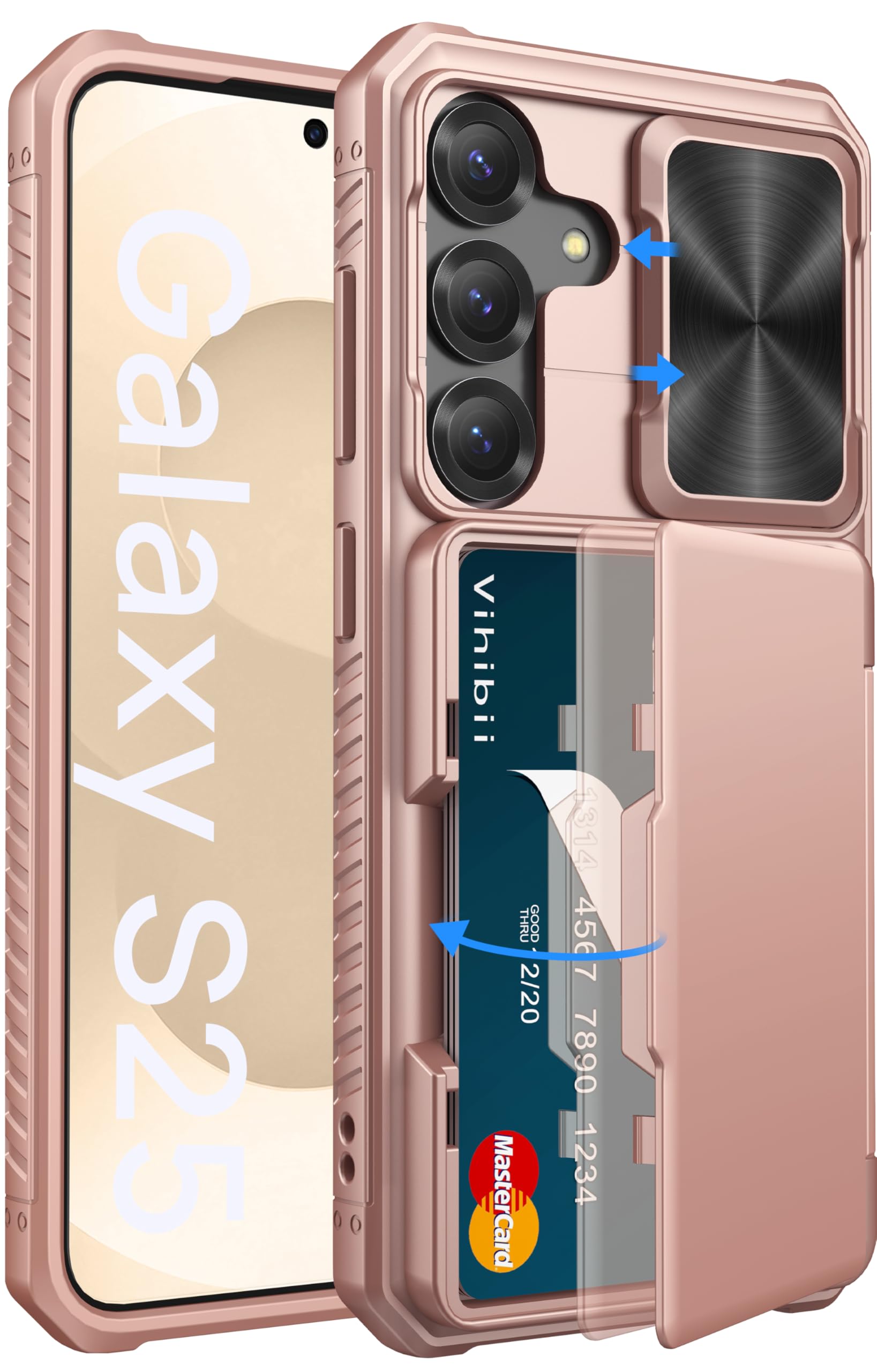 Vihibii Samsung Galaxy S25 Case | RFID Card Holder & Camera Cover