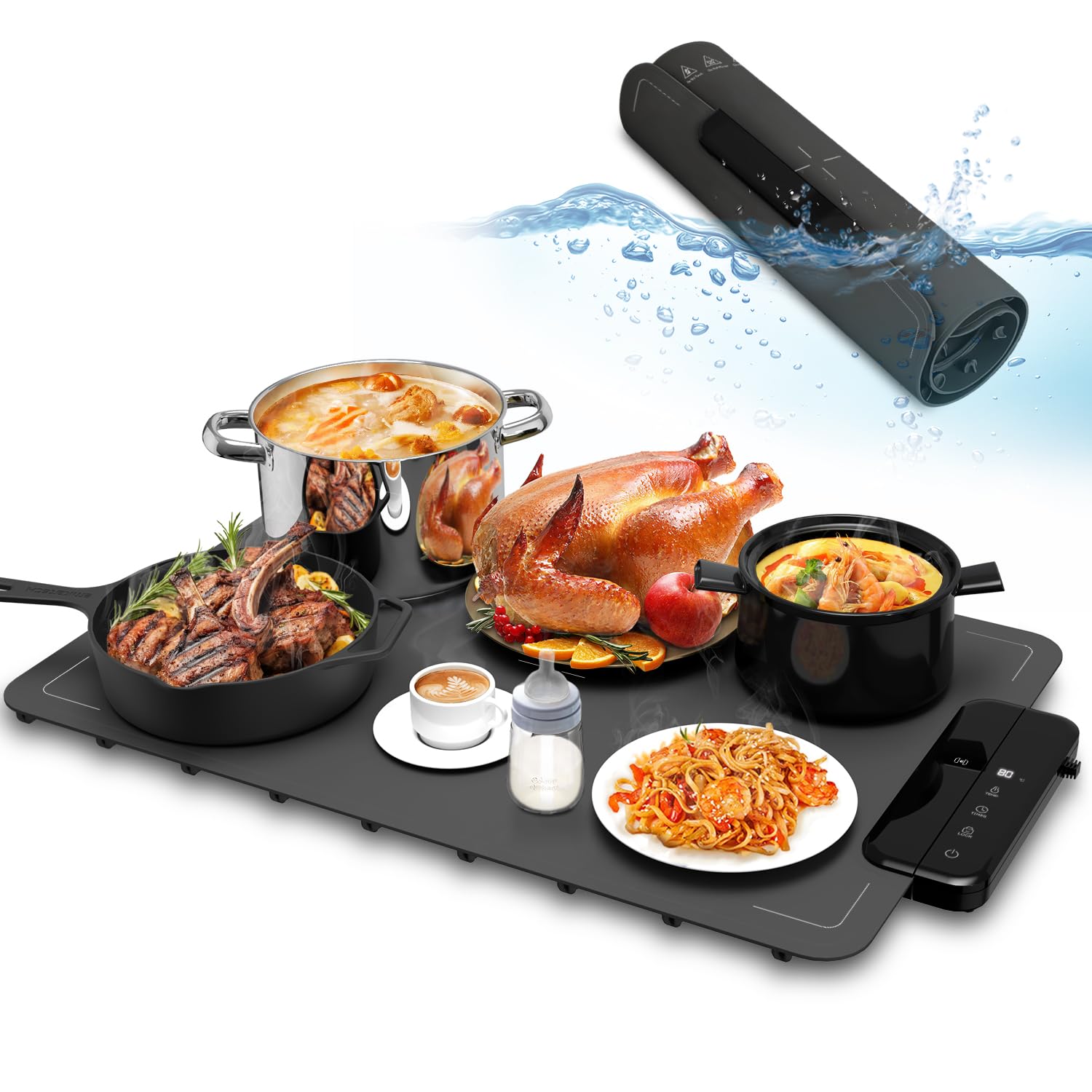 ZAPLIT Silicone Electric Warming Mat | 6 Temp Settings & Timer