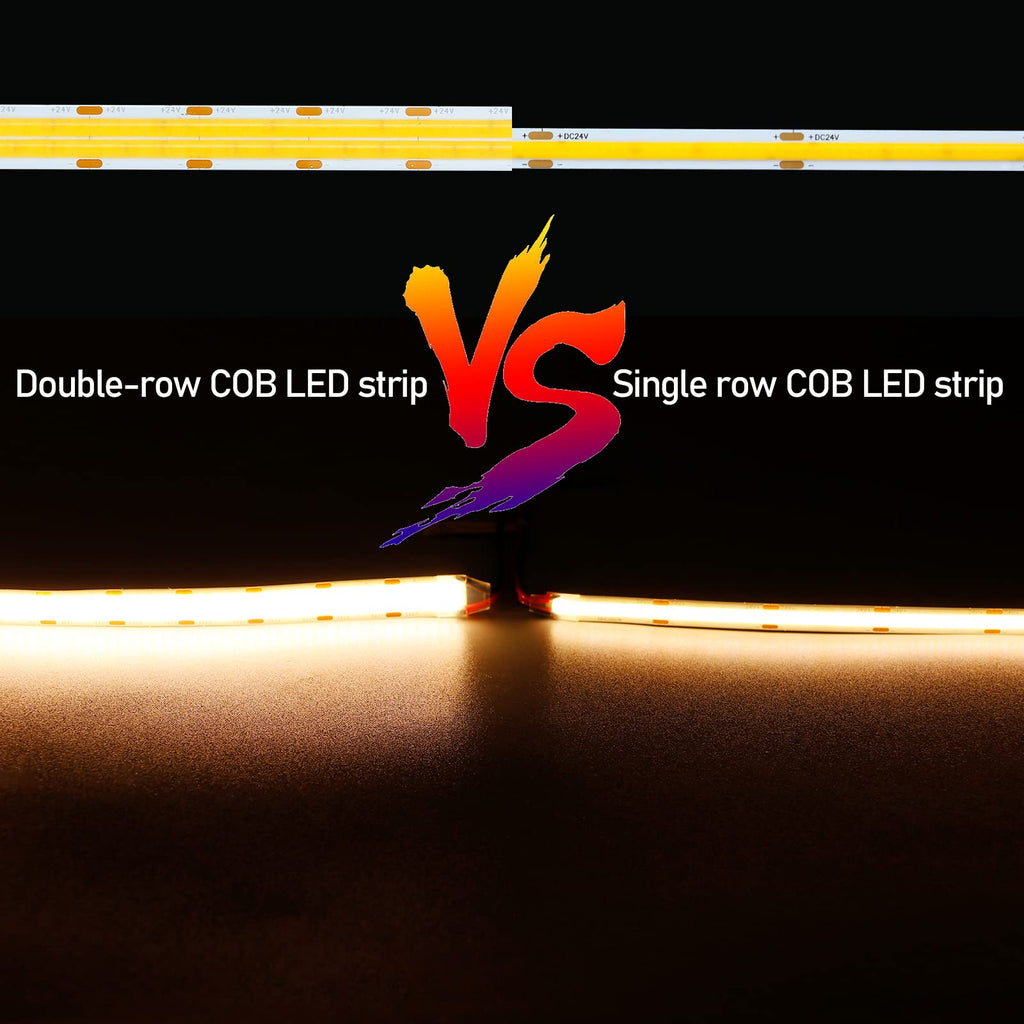 GOMING 32.8ft Double Row COB LED Strip Light | 3000K Warm White 24V