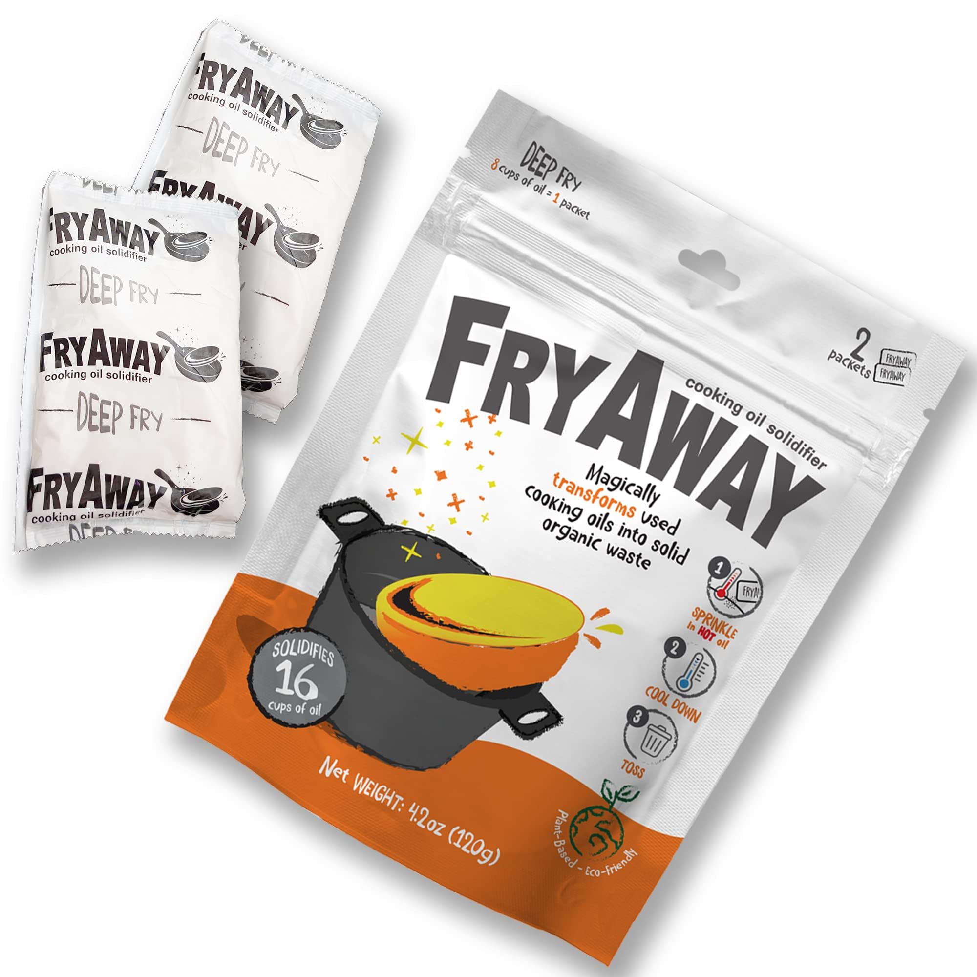 FryAway Cooking Oil Solidifier – Plant-Based Waste Oil Disposal (16 Cups)