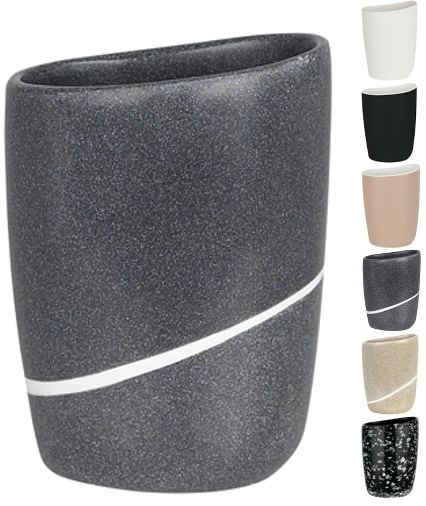 Spirella Etna Toothbrush Holder – Black & White Stone Effect Polyresin