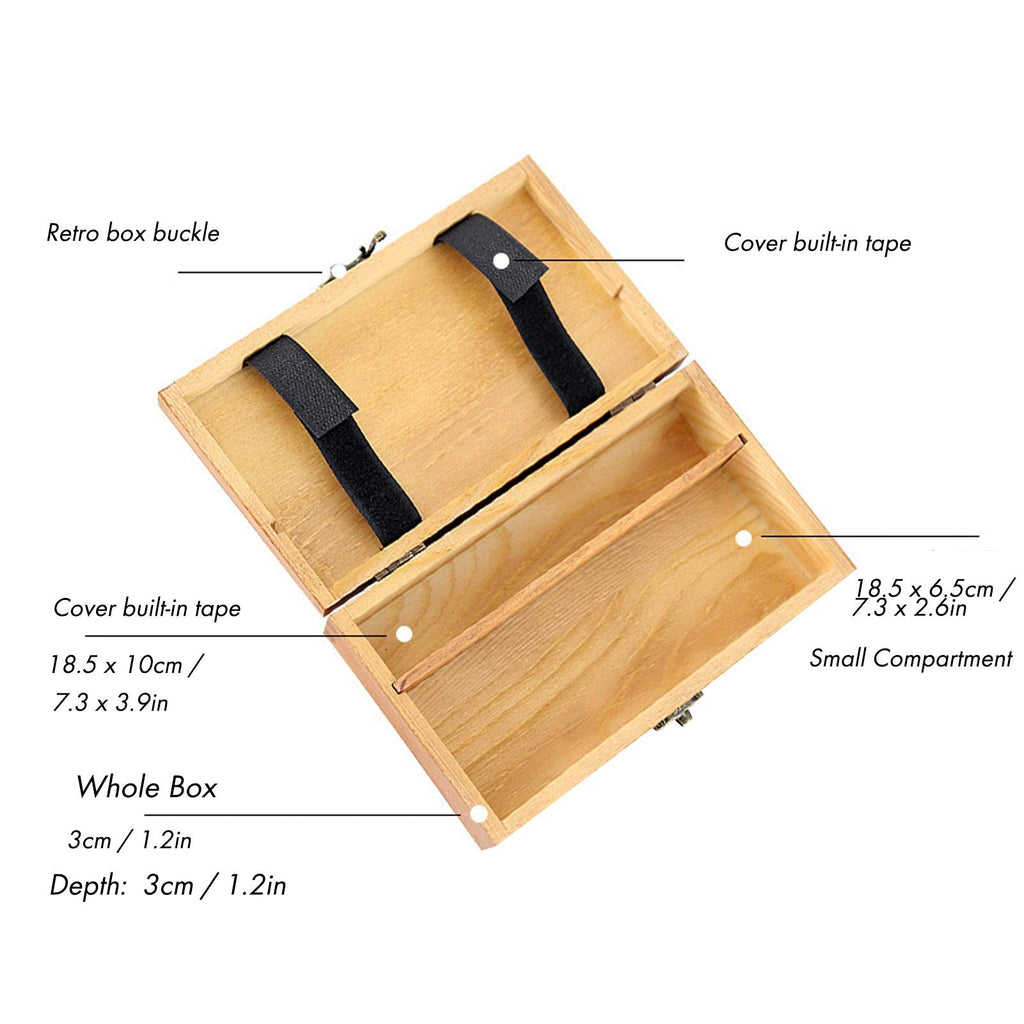 Hztyyier Wooden Pencil Case, Art Supplies Storage Organizer Box, 7.8 x 4.6 x 2.2 inches - image 3