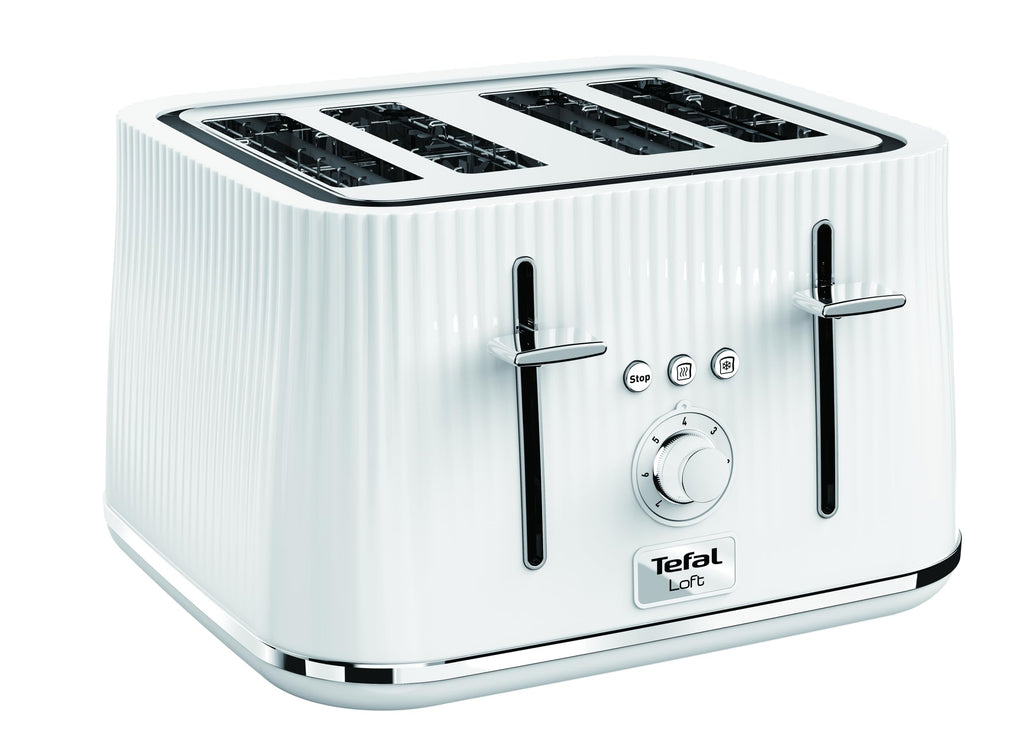 Tefal Loft 4-Slot Toaster | Extra-Wide Slots & 7 Browning Levels - White