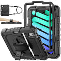 SEYMAC iPad Mini 7/6 Case - Shockproof Cover with 360 Rotating Stand