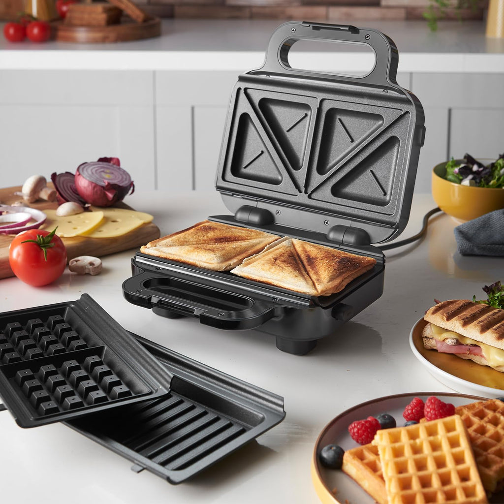 Russell Hobbs 3-in-1 Sandwich Maker | Waffle, Panini & Grill – Black