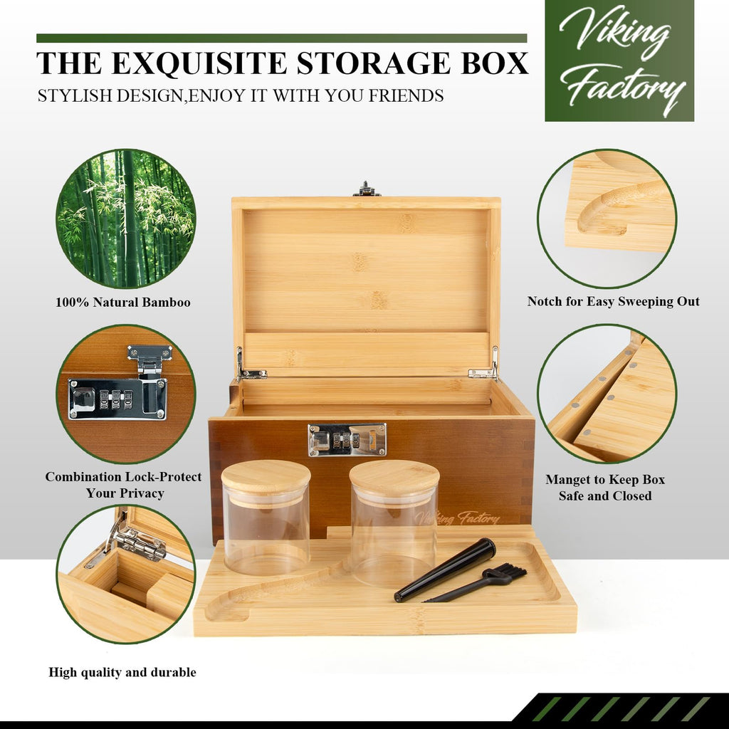Bamboo Storage Box – Lockable Eco-Friendly Organiser Set