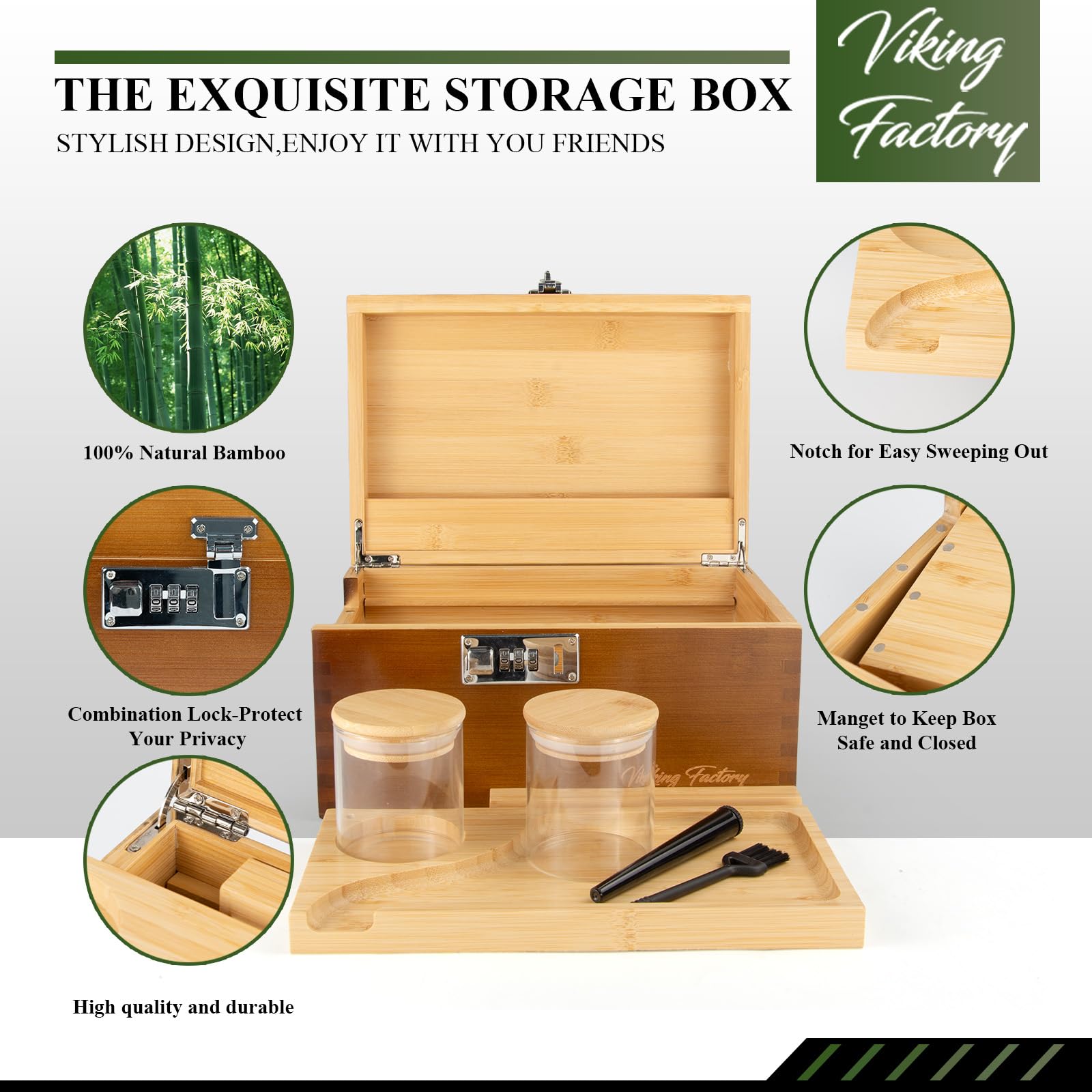 Bamboo Storage Box – Lockable Eco-Friendly Organiser Set