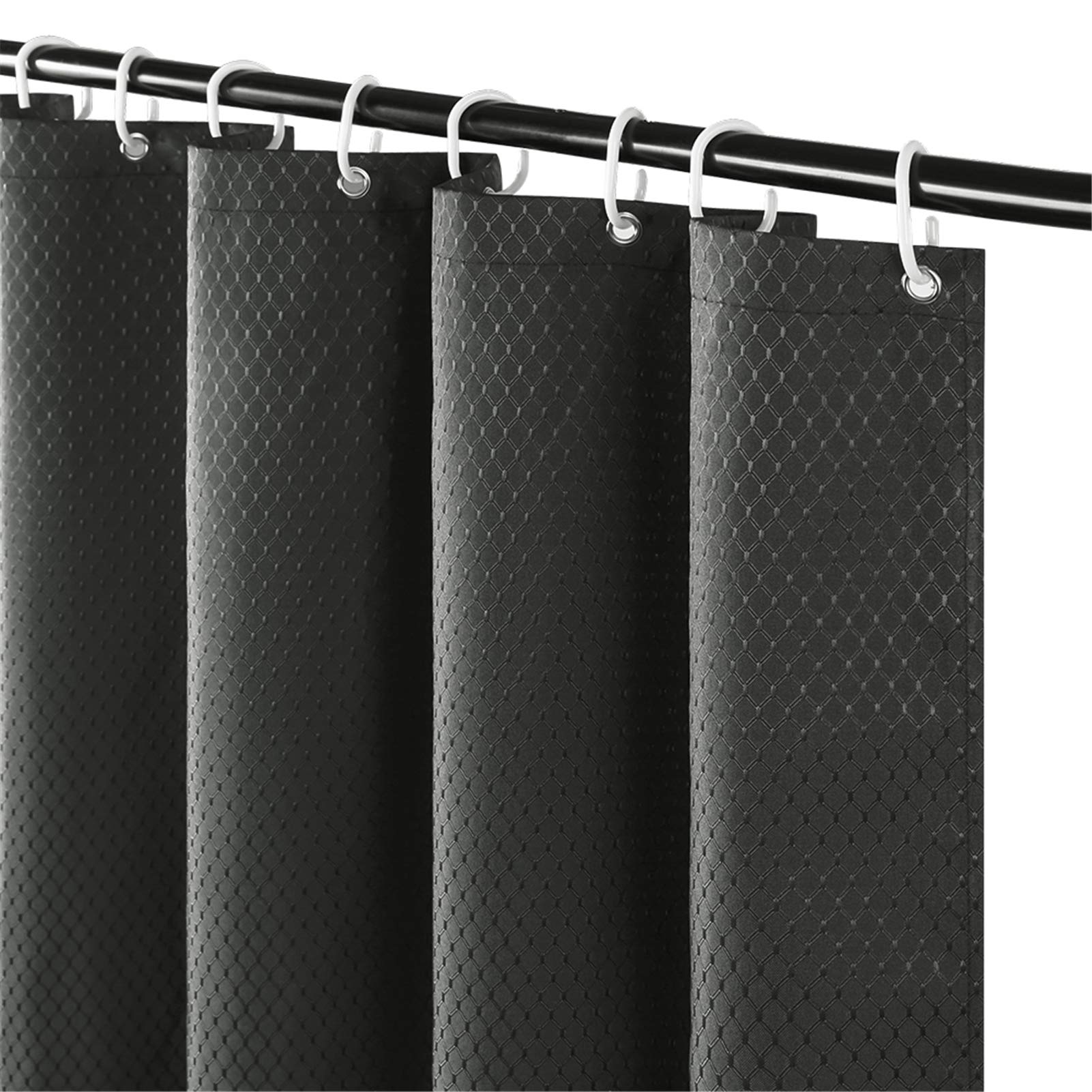 Furlinic Extra Long Shower Curtain | Dark Grey Waterproof Polyester