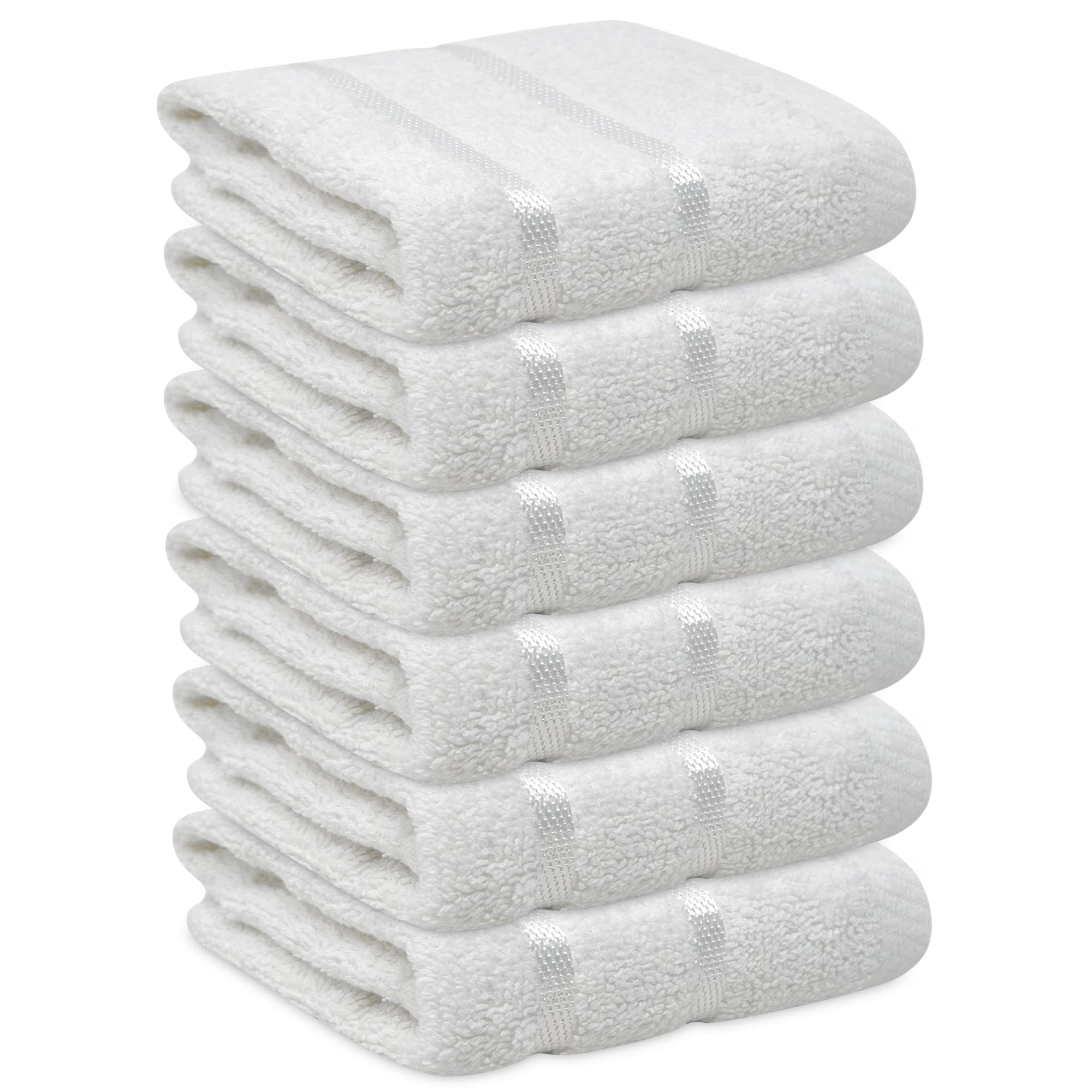 Towelogy Cotton Face Cloths – 6 Pack Soft Washcloths for Spa & Gym