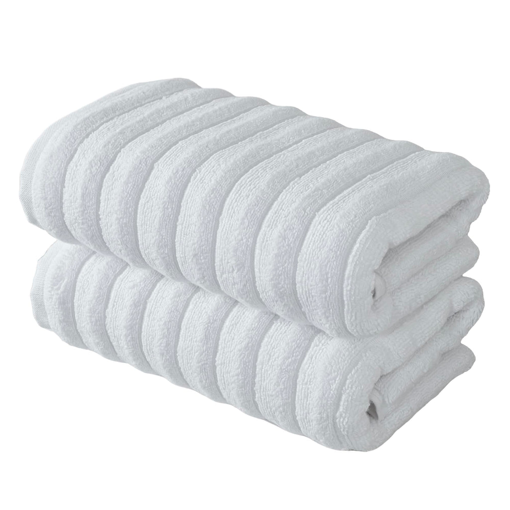 BERIBO Cloud Turkish Towel Set 100% Cotton 620gsm Alpine White, 2 Hand Towels - image 1