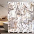 Lerores Grey Yellow Marble Shower Curtain - 200x200cm Anti-Mould Fabric