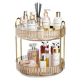 MOACC 2-Tier Rotating Makeup Organizer – 360 Spinning Vanity Storage (Gold)