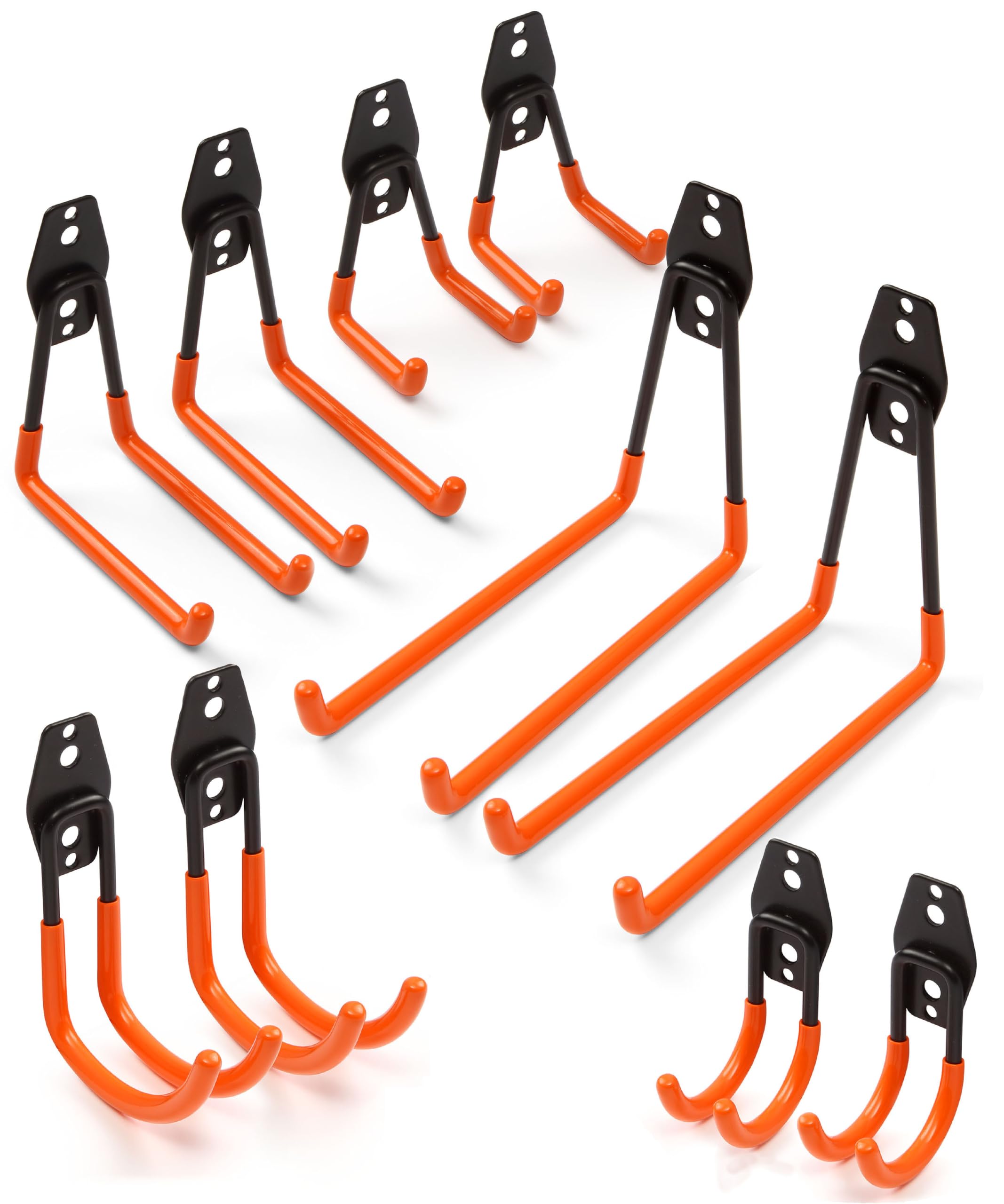 Heavy Duty Garage Storage Hooks | 10-Pack Orange J-Hooks