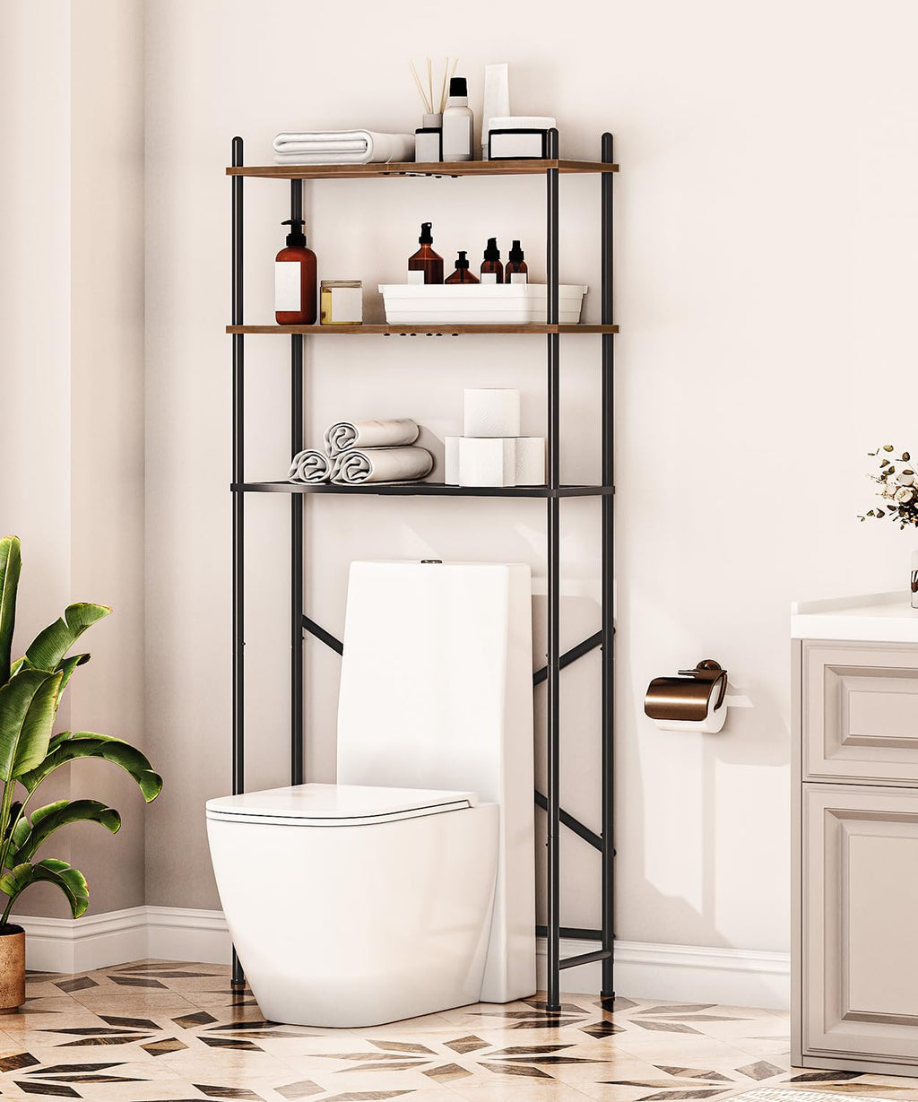 HOOBRO Over Toilet Storage Unit Bathroom Shelf, 3-Tier Bathroom Storage Unit, Freestanding Above Toilet Storage Rack with Adjustable Feet - image 4