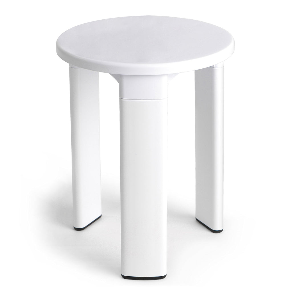 TATAY Round stool, with three legs, made of resistant plastic, easy to clean. White colour, glossy finish - image 1
