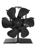 TITECK 6-Blade Mini Heat Powered Stove Fan for Wood Burning Stoves