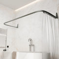 Erica 4-in-1 U-Shape Shower Curtain Pole | Grey Powder Coated Steel