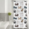 Cute Cat Kids Shower Curtain – Waterproof Polyester, 90x180 cm