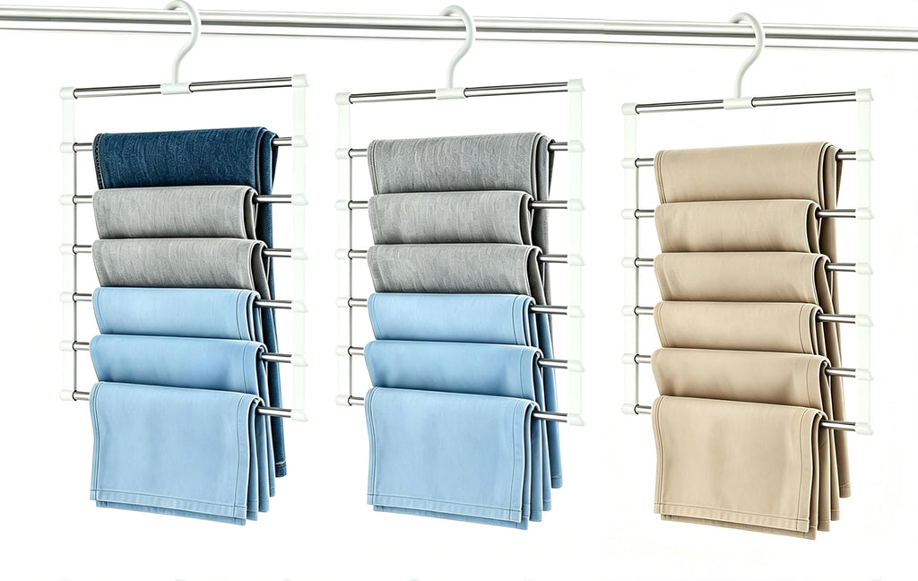 Pluvinctus 3 Pcs Trouser Hangers Space Saving, Wardrobe Storage Organiser ﻿ - image 1